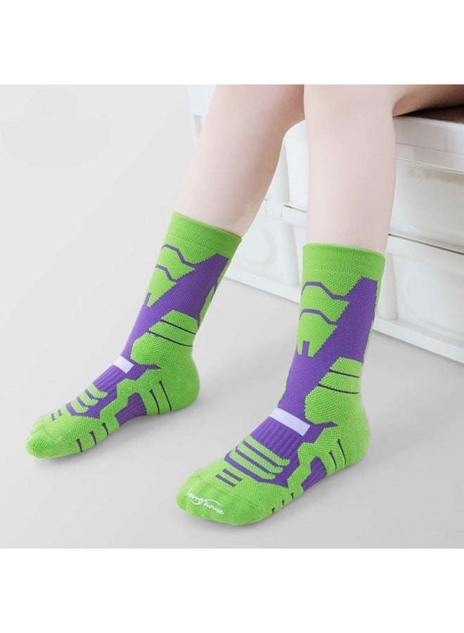 S Sports Socks Boys Running Training Basketball Socks Non-slip Shock Absorbing Breathable Socks Thickened Towel Bottom - Image 4