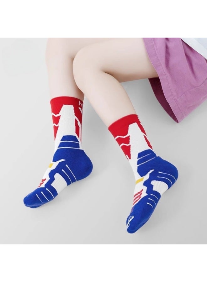 S Sports Socks Boys Running Training Basketball Socks Non-slip Shock Absorbing Breathable Socks Thickened Towel Bottom - Image 3
