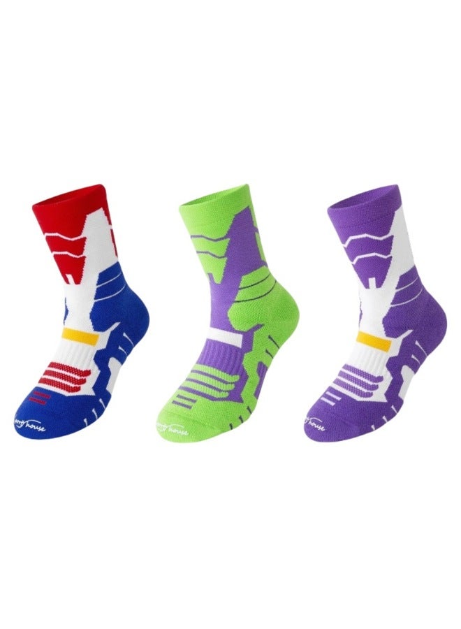S Sports Socks Boys Running Training Basketball Socks Non-slip Shock Absorbing Breathable Socks Thickened Towel Bottom - Image 5