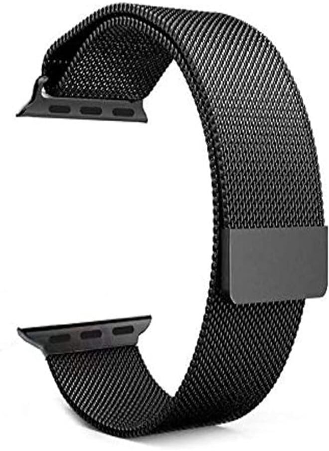 Generic - Magnetic Milanese Loop Stainless Steel Metal Strap Watch Bands For Apple Watch 42/44 MM Black ss - Image 1