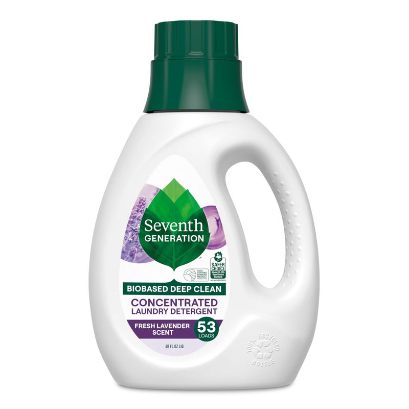 Seventh Generation Concentrated Laundry Detergent, Stain Fighting Formula, Fresh Lavender scent, 40 oz (53 Loads) - Image 1