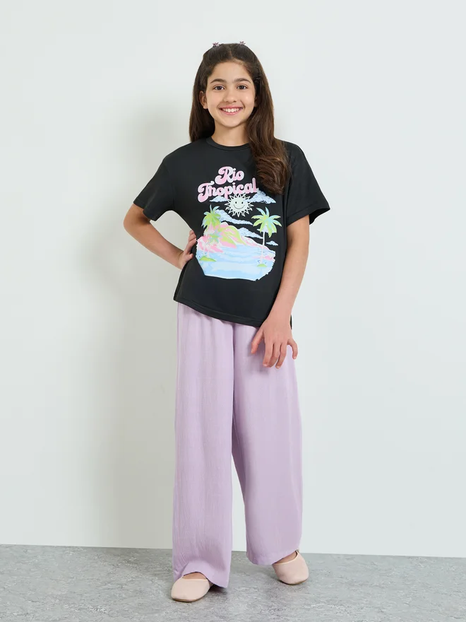 Styli Styli Teen Girls Graphic Print Oversized T-Shirt