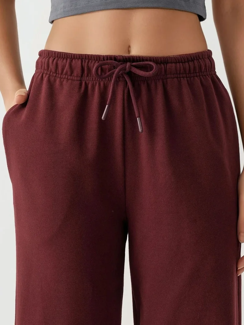 HICCUP Mauve Purple Relaxed Fit Straight Leg Sweatpants for Women | Best Price UAE