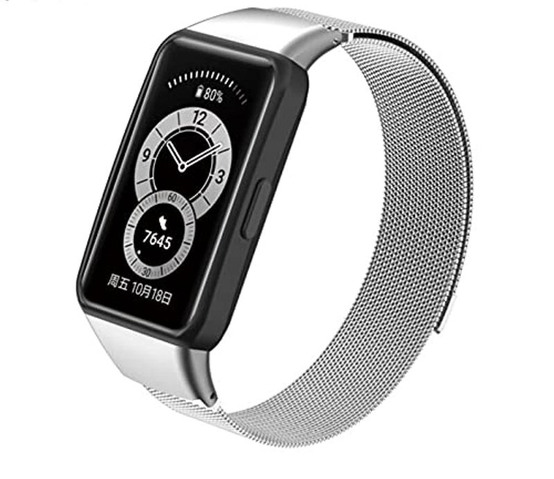 Dado Milanese Mesh Stainless Steel Strap Compatible with Huawei Band 6 – Adjustable Smartwatch Replacement Band - Image 2