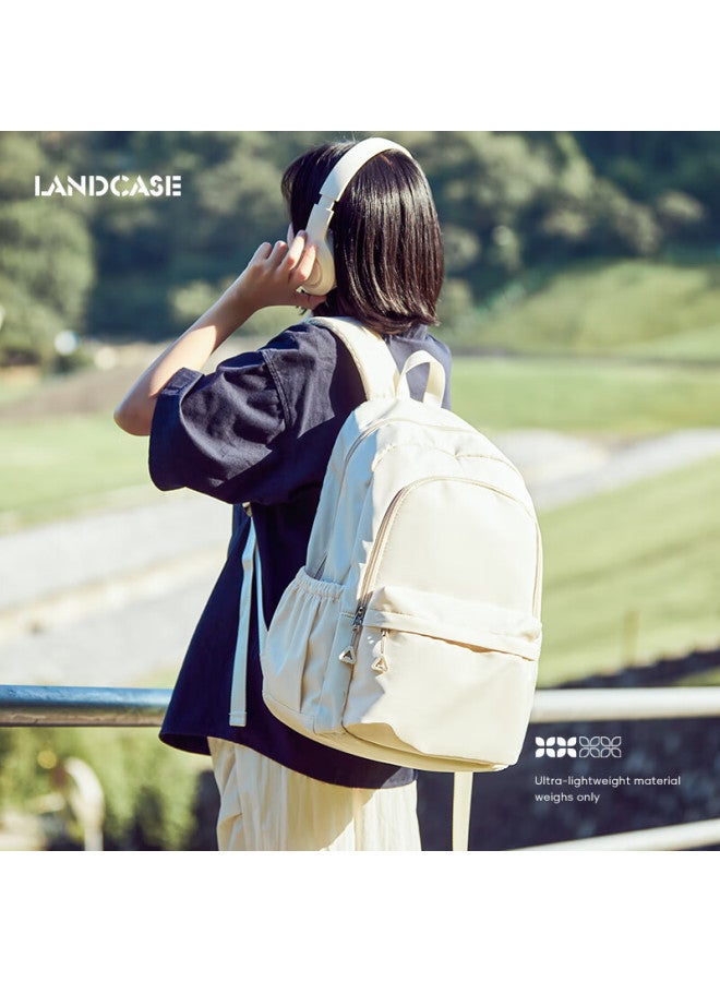 Landcase Backpack For Women, Stylish College Student Backpack For Men, Large Capacity Travel Backpack For Middle And High School Students, 3833 Off-white