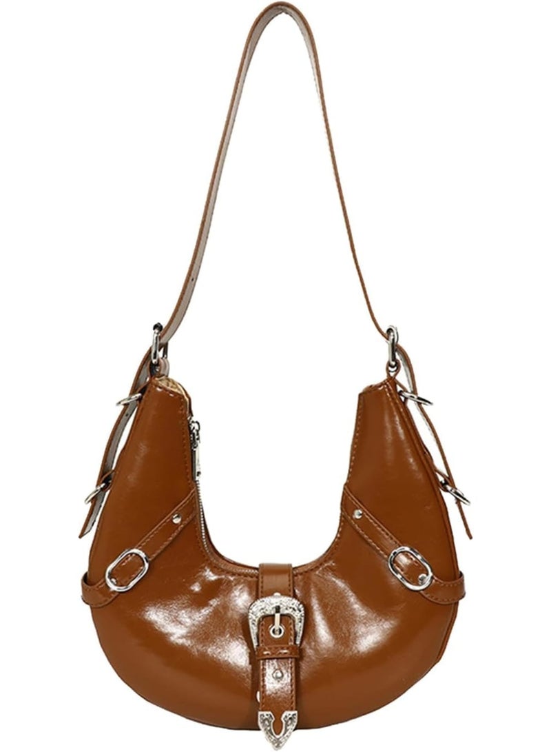 SOLARAE Women's Crescent Shoulder Bag, Shoulder Bag, Dumpling Bag, Retro 90s Handbag, Under the Arm Purse Fashion Small Crescent Tote Bag for Girls and Ladies - Image 1