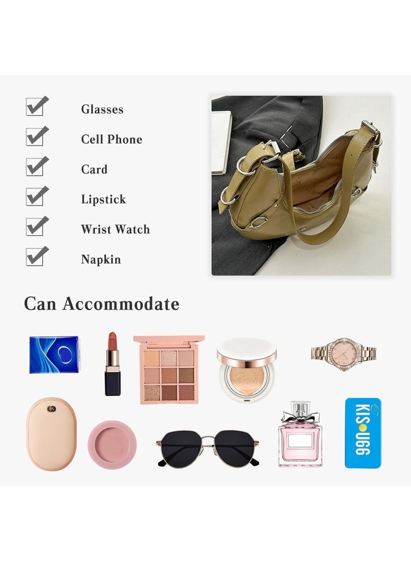 SOLARAE Women's Crescent Shoulder Bag, Shoulder Bag, Dumpling Bag, Retro 90s Handbag, Under the Arm Purse Fashion Small Crescent Tote Bag for Girls and Ladies - Image 3