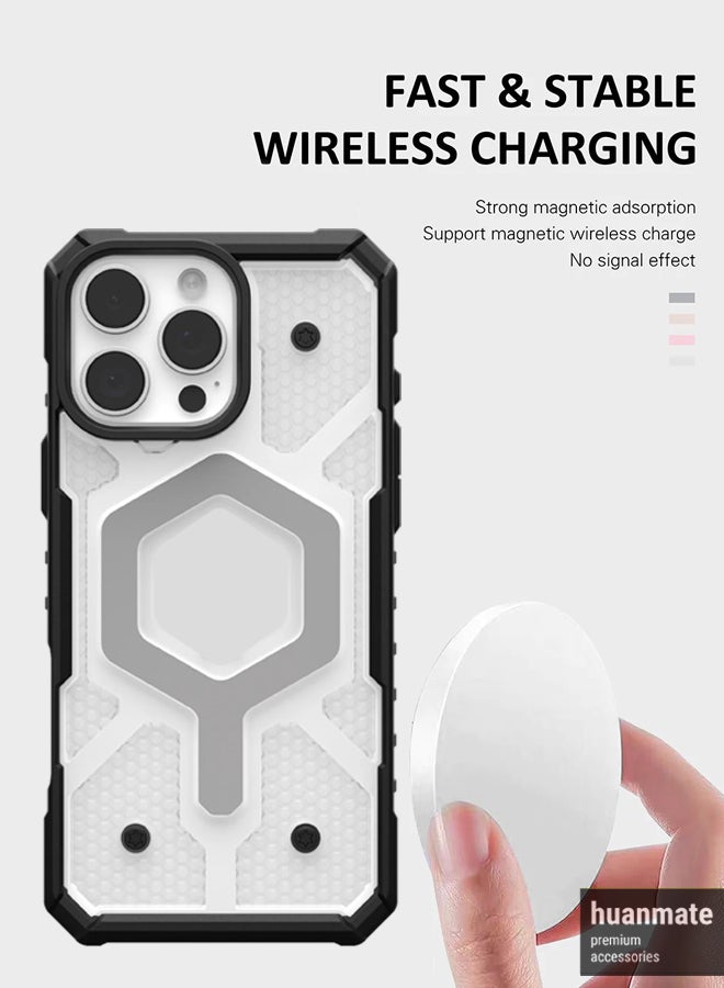 huanmate Apple iPhone 16 Pro Max MagSafe Case Black/Grey- High Quality Strong Magnet, Wireless Charging Compatible, Shockproof Protection, Ultra Slim Anti-Scratch Magnetic Cover for Apple iPhone 16 Pro Max - Image 3