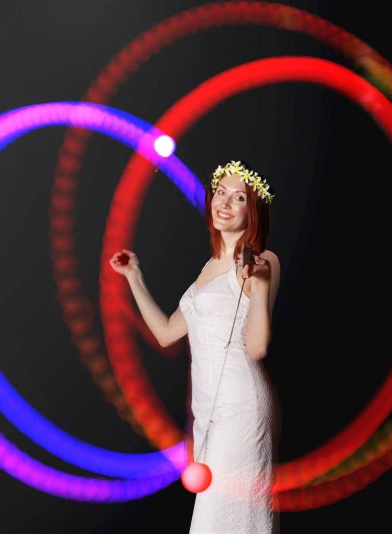 2 حزمة LED Poi Ball ، حزام قابل للتعديل ، كرات توهج ناعمة توهج ، إضاءة LED 9 أوضاع ، لعبة غزل Poi للمبتدئين والمحترفين ، شعوذة ألقيت الكرة متعددة الألوان ، الغزل LED تضيء لعبة - Image 4