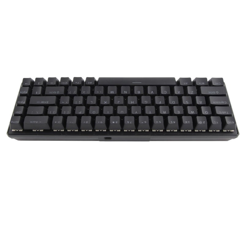 لوحة مفاتيح ميكانيكية مضاءة خلفيًا بـ RGB باللون الأسود، 68 مفتاحًا، بمفاتيح زرقاء، مدمجة للألعاب والبرمجة والمكتب - Image 2