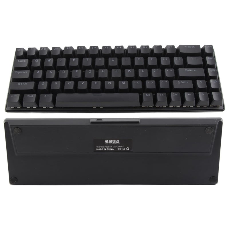 لوحة مفاتيح ميكانيكية مضاءة خلفيًا بـ RGB باللون الأسود، 68 مفتاحًا، بمفاتيح زرقاء، مدمجة للألعاب والبرمجة والمكتب - Image 5