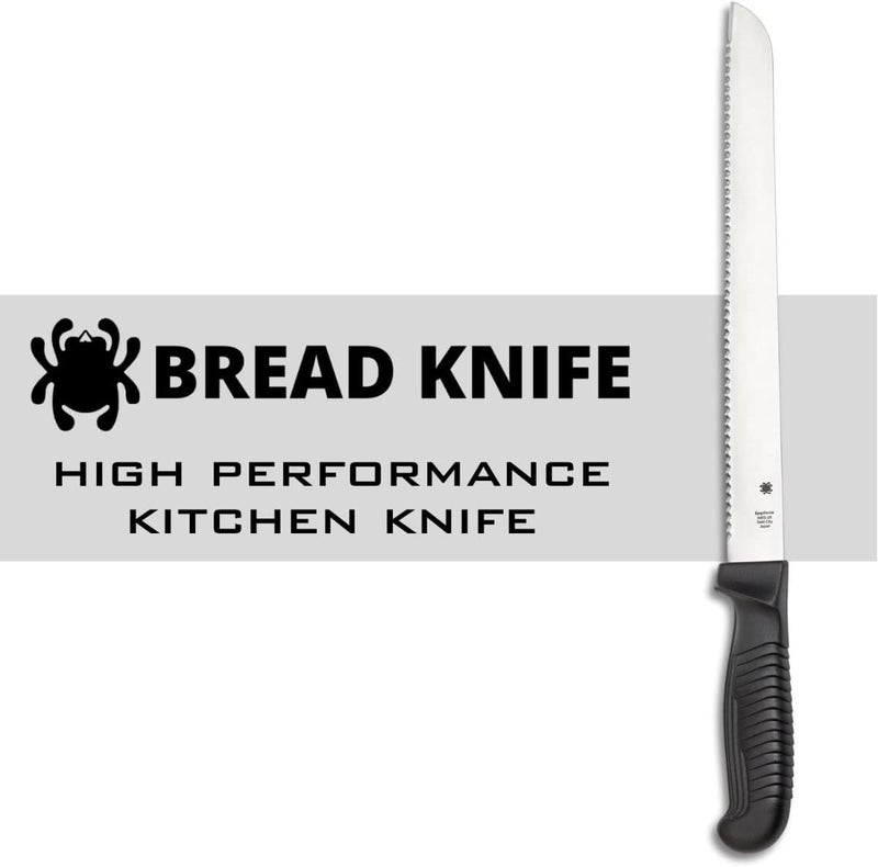 Spyderco Lightweight Kitchen Bread Knife with 10.25" MBS-26 Stainless Steel Blade and Black Polypropylene Handle - SpyderEdge - K01SBK - Image 2