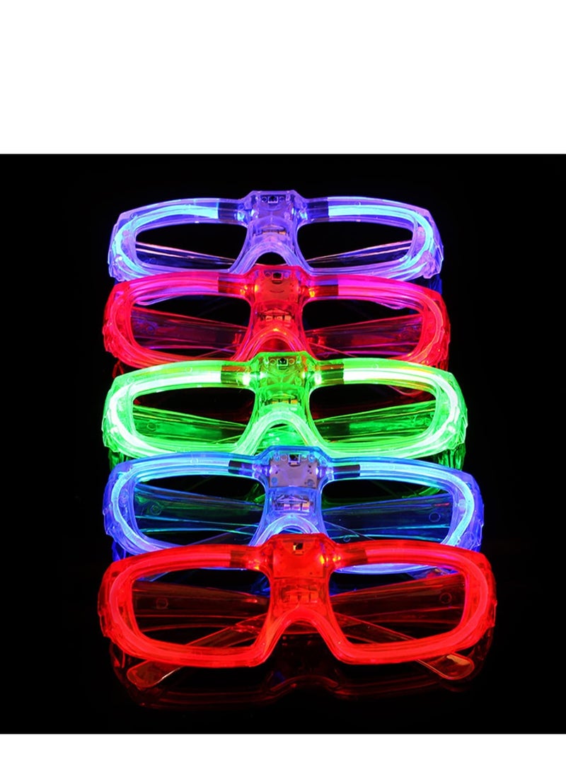 SOLARAE Light-Up Led Glasses 8 Pack Heart Shape Toys Party Favors Glow In The Dark Supplies Shutter Shades Sunglasses Luminous Neon For Adult Kids - Image 5