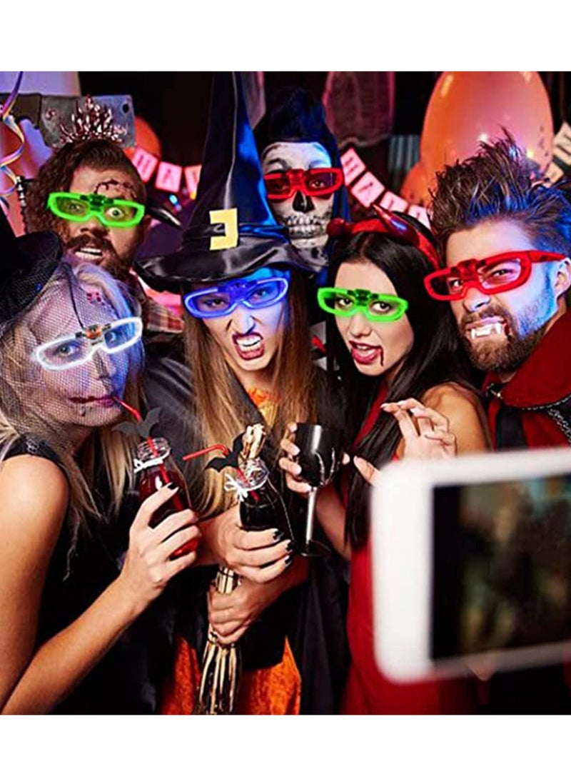 SOLARAE Light-Up Led Glasses 8 Pack Heart Shape Toys Party Favors Glow In The Dark Supplies Shutter Shades Sunglasses Luminous Neon For Adult Kids - Image 4