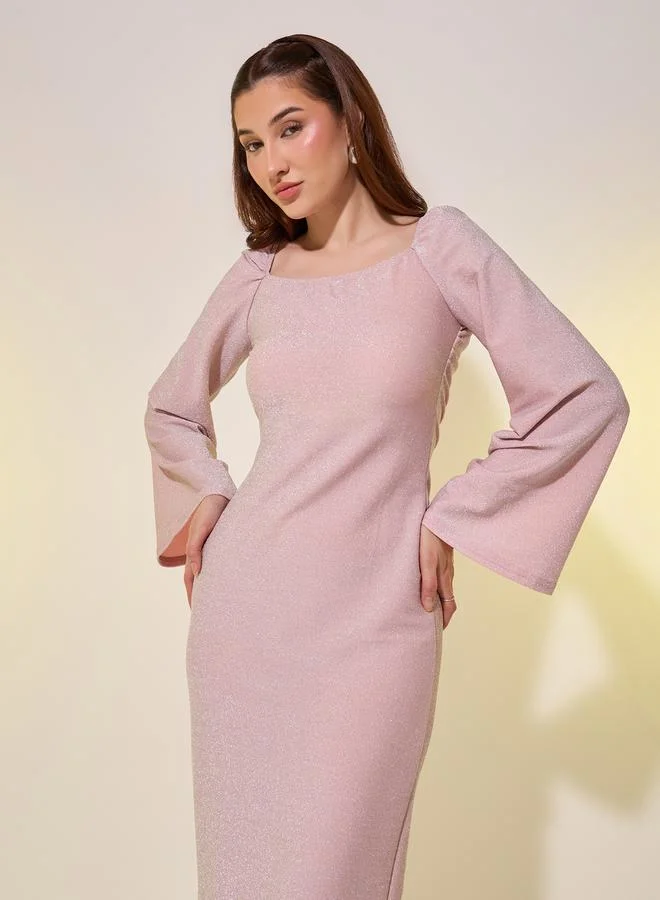 Take Two Shimmering Sleeve Dress