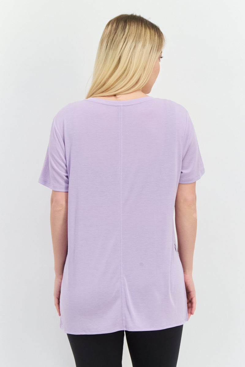 SKECHERS Women Sportswear Fit Short Sleeve Outdoor Top, Lavender - Image 3