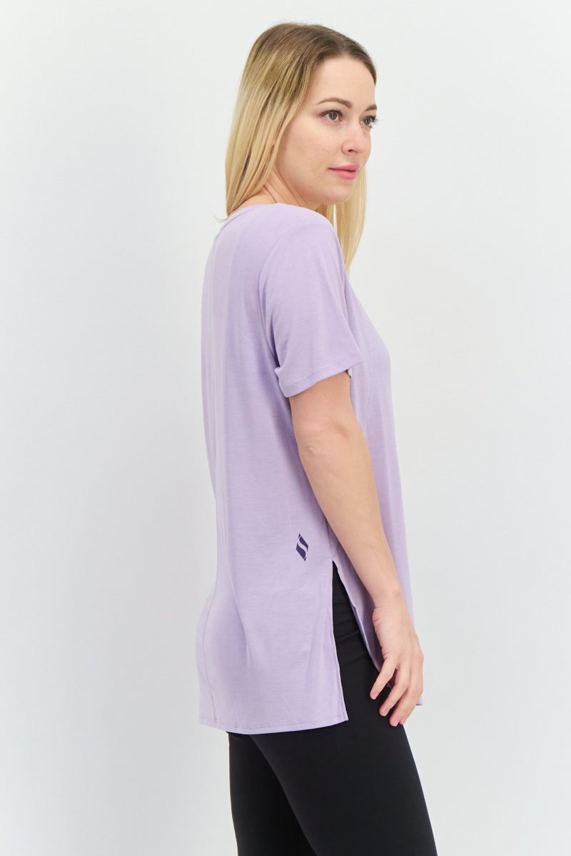 SKECHERS Women Sportswear Fit Short Sleeve Outdoor Top, Lavender - Image 2