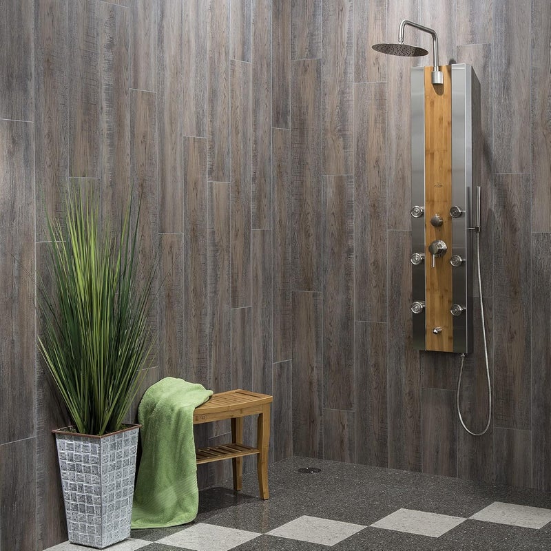 Palisade 47.7 in. x 7.2 in. Interlocking Wall/Backsplash Plank Kit in Natural Oak (4.5x11 in. Sample) - Image 3