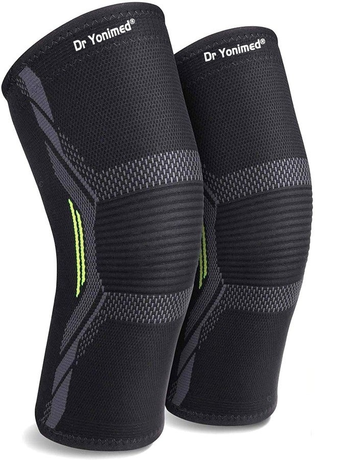 Dr Yonimed Knee Support With Best Kneecap Compression 3D Knee Cap For Women & Men Knee Sleeves Braces For Sports, Workout & Pain Relief Medium Size - Image 1