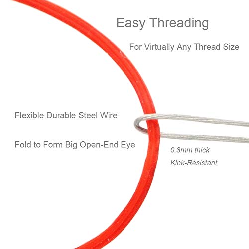 FoRapid 0.3mmx20cm Steel Wire Flexible Durable Collapsible Big Eye Embroidery Beading Needles Easy Threading Sewing Needles Open End for Any Thread Size Jewelry Making 10cm/4in(Folded Length) 10 pcs - Image 4