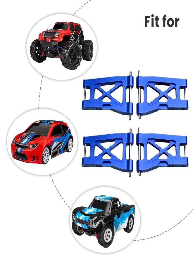 Hobbyfire Aluminum Front & Rear Suspension Arms 4-Pack Upgrades for 1/18 Traxxas LaTrax Teton Desert Prerunner SST, Replace Parts 7630 (Blue) - Image 2