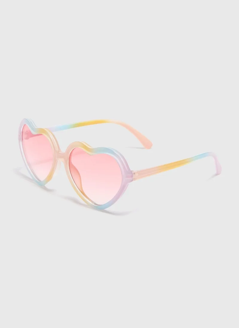 Matalan Girls Multicolour Rainbow Heart Sunglasses