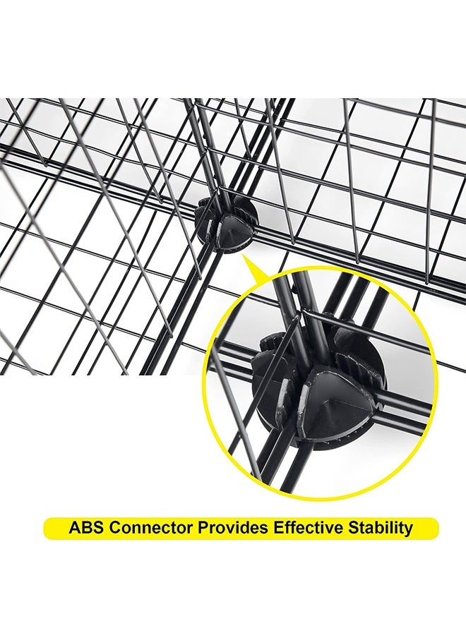 CityRiya-Long - Wire Cube Storage Mesh Cube Storage Organizer Metal Grid Shelf Modular Bookcase Bookshelf Black Closet Cabinet Shelves Wire Grids Storage Bins Shelving for Garment Racks Wardrobe - Image 1