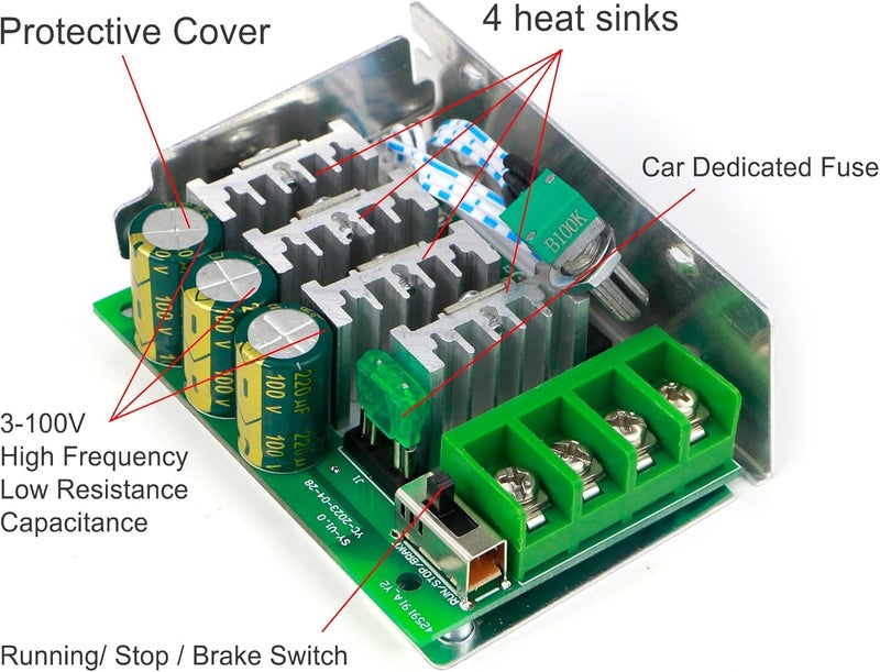 RioRand 7-70V PWM DC Motor Speed Controller Switch 30A - Image 3