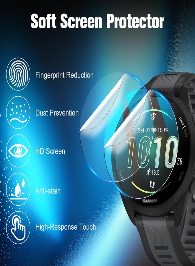 Fintie 6 Pack Screen Protector Compatible with Garmin Forerunner 165/165 Music Smartwatch - Anti-Scratch, High Definition Clear Protective Film with Silicone Anti-Dust Plug - Image 2