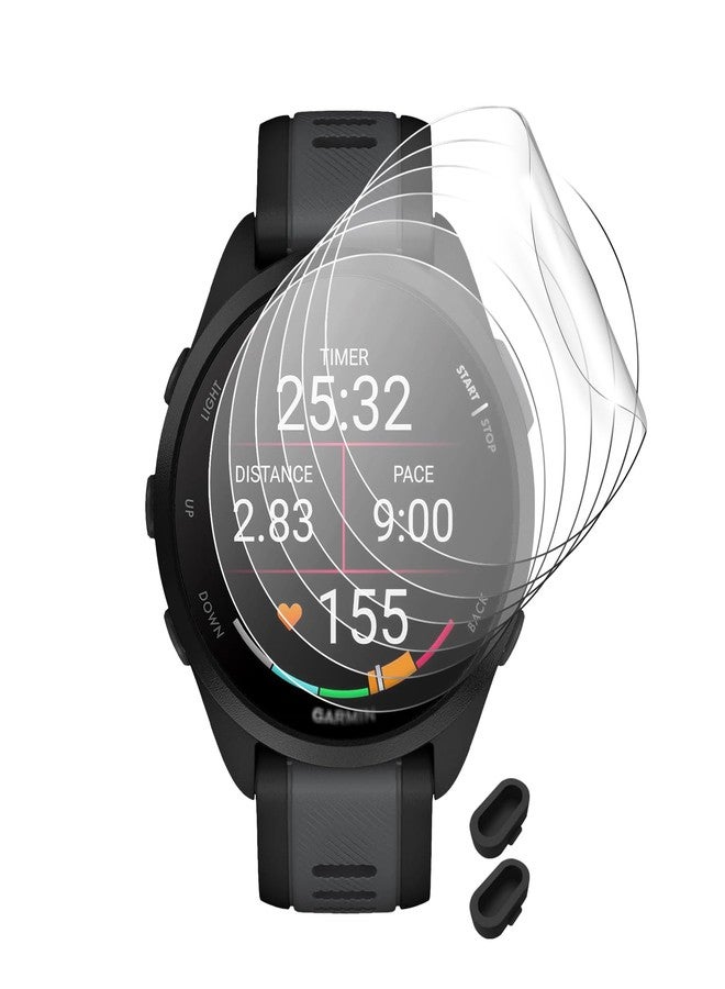 Fintie 6 Pack Screen Protector Compatible with Garmin Forerunner 165/165 Music Smartwatch - Anti-Scratch, High Definition Clear Protective Film with Silicone Anti-Dust Plug - Image 1