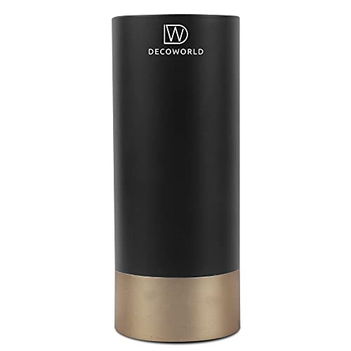 DECOWORLD || Pen Stand || Stylish Pen Holder || Office Table || Gifting Item || Desk Organizer || Black || Golden || Marble || Educational Organizer || (Black with Golden Base) - Image 1