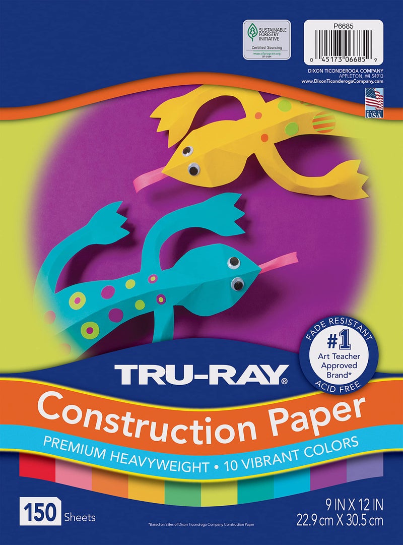 Tru-Ray Construction Paper, 10 Vibrant Colors, 9" x 12", 150 Sheets - Image 2