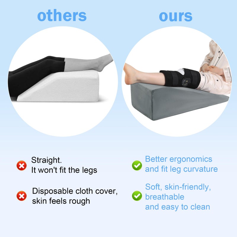 ROYALAY Leg Elevation Pillows for After Surgery, Knee Surgery Recovery Equipment with Handle, Leg Lifter Blood Circulation, Knee Replacement Recovery Aids for Hip Foot Ankle, Single - Image 5