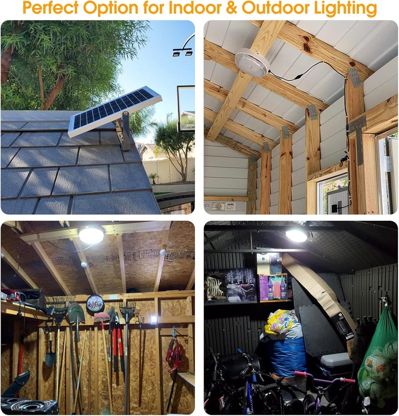 SunBonar Solar Lights Indoor Home, Daytime Dimmable Ceiling Light with Remote, Cool White/Warm White 1000Lumen Outdoor Solar Shed Light with ON/Off Switch for Barn, Porch, Patio, Carpot, Chicken Coop - Image 2