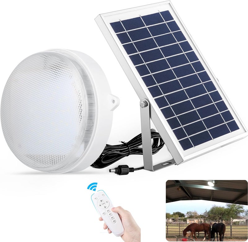 SunBonar Solar Lights Indoor Home, Daytime Dimmable Ceiling Light with Remote, Cool White/Warm White 1000Lumen Outdoor Solar Shed Light with ON/Off Switch for Barn, Porch, Patio, Carpot, Chicken Coop - Image 1