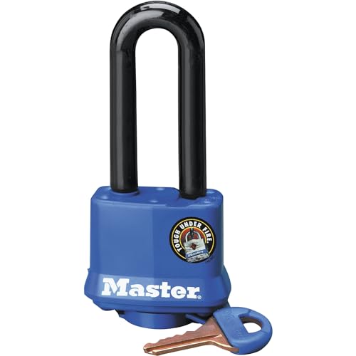 Master Lock 312DLH Laminated Steel Pin Tumbler Padlock, Blue - Image 1