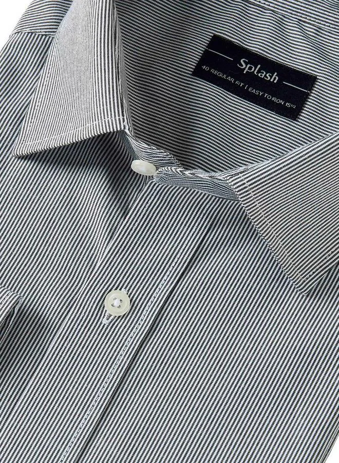 Splash FAV Regular Fit Collared Striped Long Sleeves Shirt