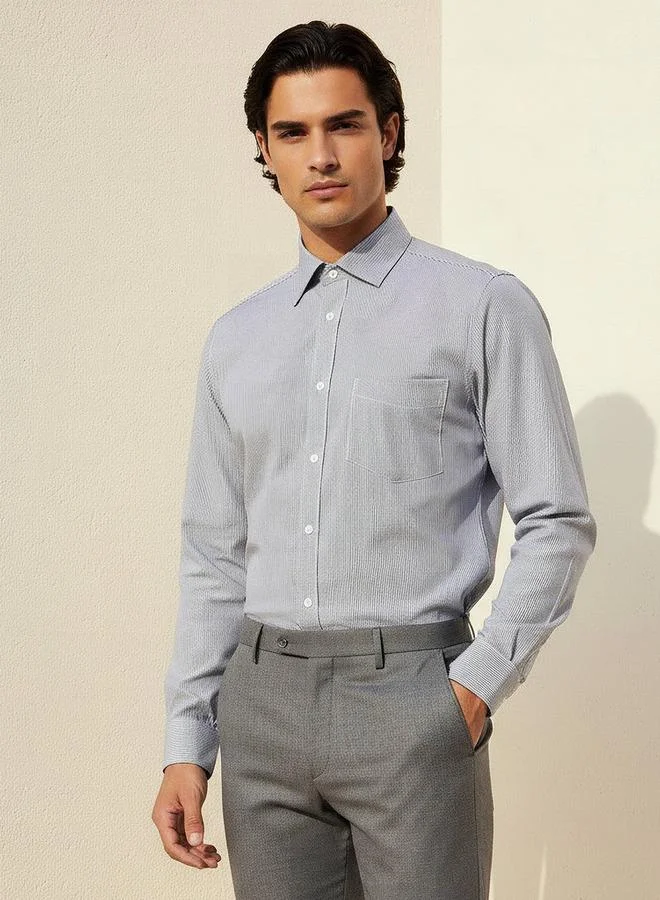 Splash FAV Regular Fit Collared Striped Long Sleeves Shirt