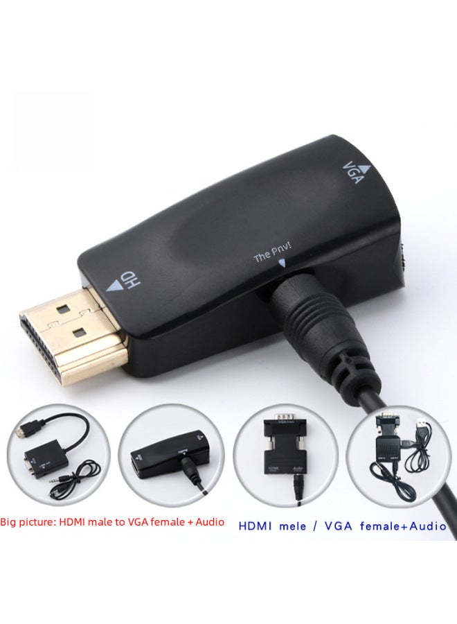 Hdmi Female To Vga Adapter High-definition Cable Converter For Computers Set-top Boxes Monitors Tvs-Color:HDMI Male VGA Female Barrel Special Price  - Image 3