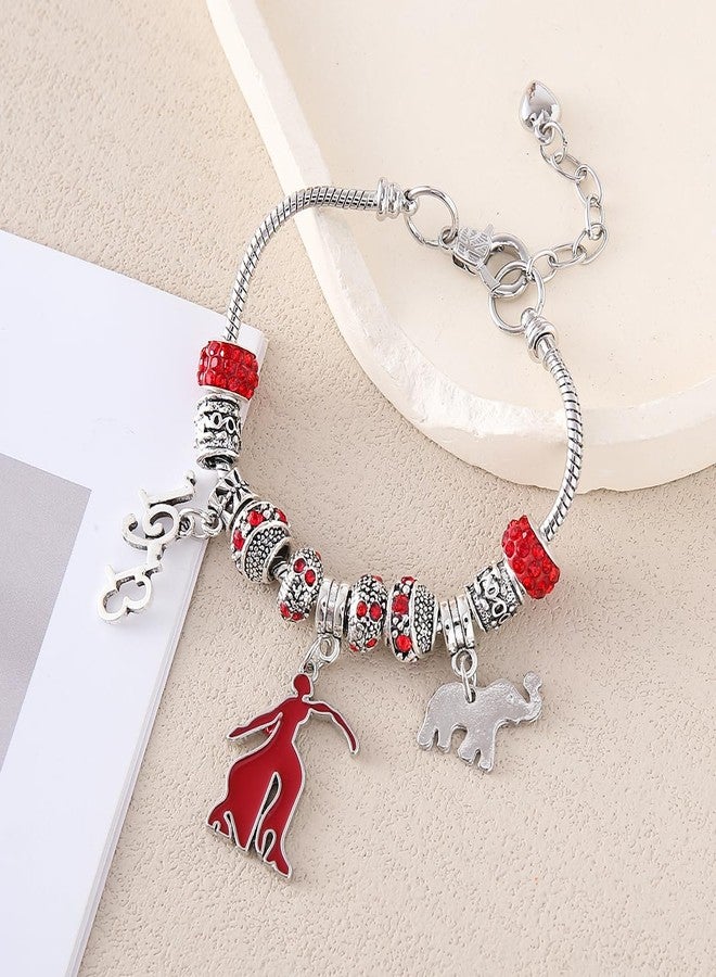 HUSURU Sorority Jewelry Metal Red Beads Greek Elephant Fortitude Charm 1913 Bracelet For Lady Community Club Member Gifts - Image 4