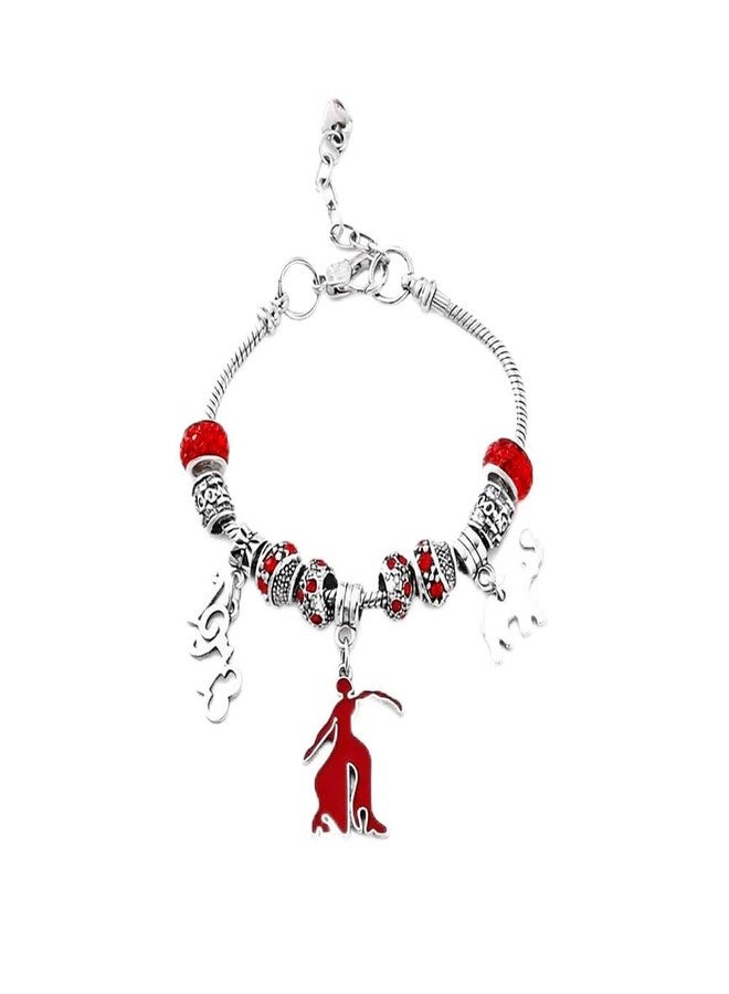 HUSURU Sorority Jewelry Metal Red Beads Greek Elephant Fortitude Charm 1913 Bracelet For Lady Community Club Member Gifts - Image 1