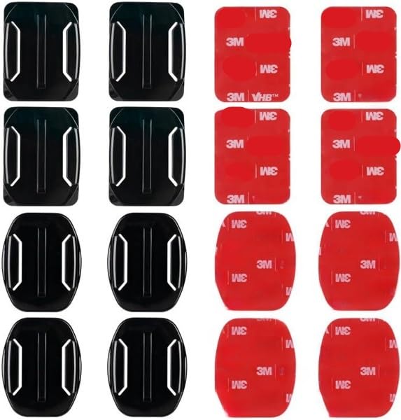 SHOPEE Helmet Adhesive Sticky Mounts, Flat + Curved 3M Adhesive Mounts Compatible with Go Pro Hero 13/12/11/10/9/8/7/6/5 Campark Osmo Action 4/3 and Other Action Cameras (8 Pack) - Image 4