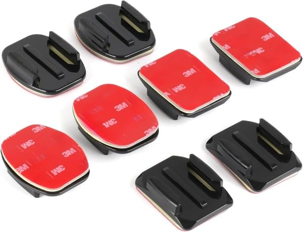SHOPEE Helmet Adhesive Sticky Mounts, Flat + Curved 3M Adhesive Mounts Compatible with Go Pro Hero 13/12/11/10/9/8/7/6/5 Campark Osmo Action 4/3 and Other Action Cameras (8 Pack) - Image 1