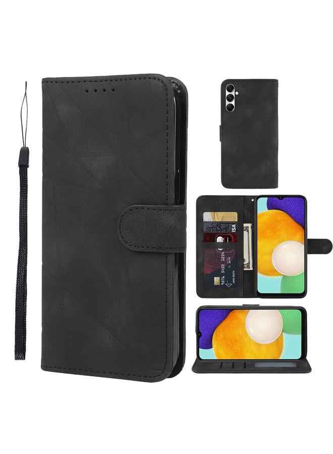 S-TOP Case For Samsung Galaxy A13 5G Skin Feel Geometric Lines Leather Phone Case - Image 1