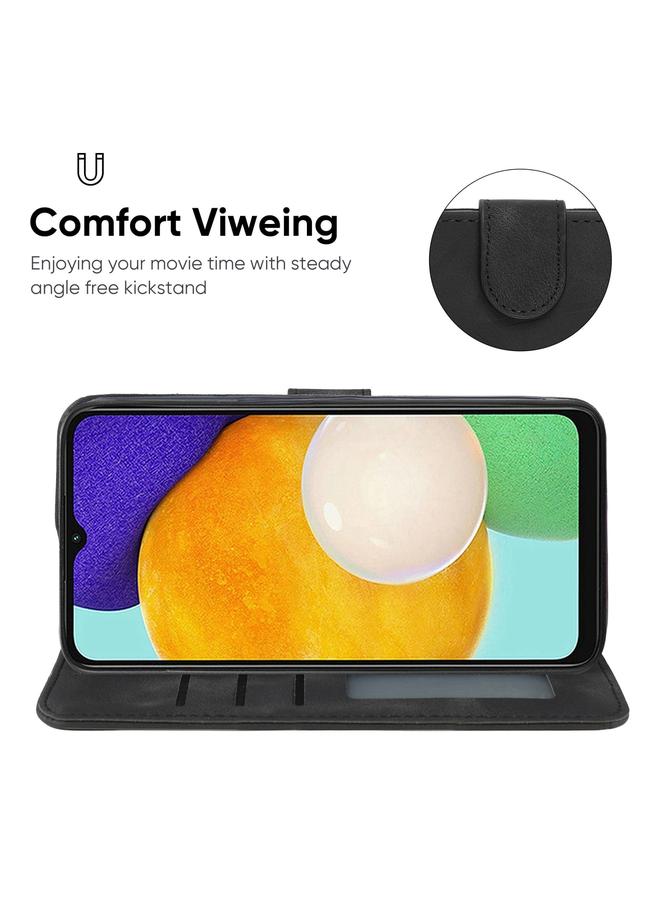 S-TOP Case For Samsung Galaxy A13 5G Skin Feel Geometric Lines Leather Phone Case - Image 4