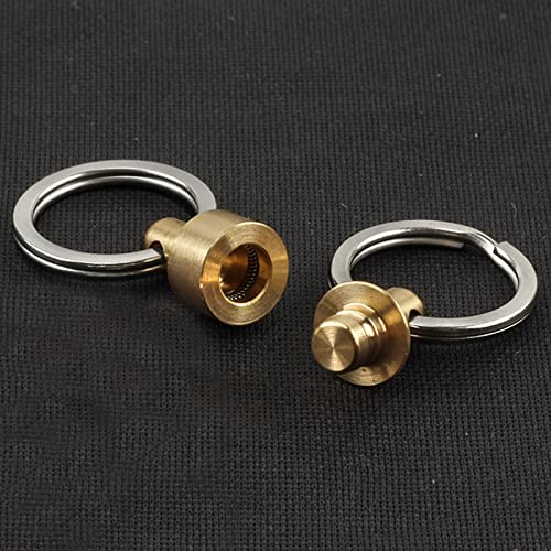 TONYFY Brass Quick Release Keychain, with 360° Rotation, Pull Apart Detachable Key Chain Waist Belt Buckle, Outdoor Portable EDC Organization Tool, Car Key Accessories with 2 Key Rings for Man/Woman - Image 5