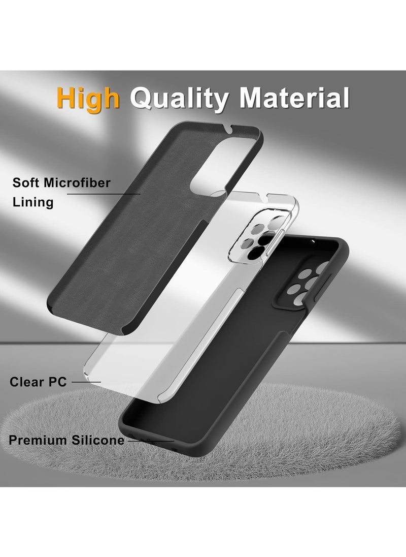 DUSALA Samsung Galaxy A23 5G/4G Case – Slim Liquid Silicone Shockproof Protective Case with 2 Pack Tempered Glass Screen Protectors, Black - Image 4