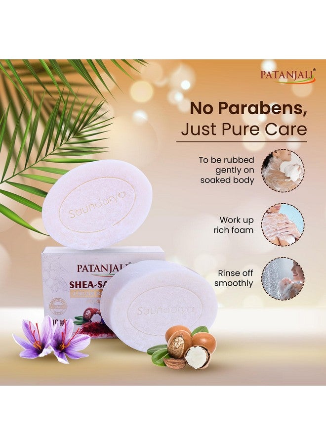 باتانجالي منظف الجسم بزبدة الشيا والزعفران، صابون طبيعي لتنظيف الجسم للرجال والنساء، صابون استحمام لبشرة متوهجة وناعمة 125 جم، عبوة من 4 قطع (3+1) - Image 3