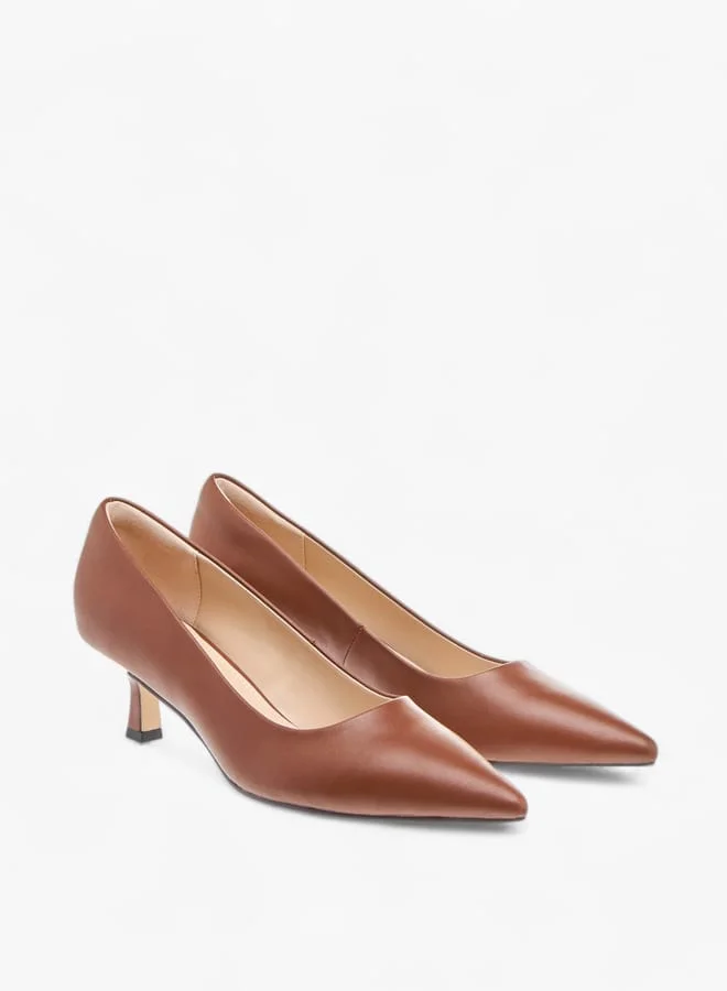 سيليست حذاء نسائي بكعب هريرة سهل الارتداء بلون سادة