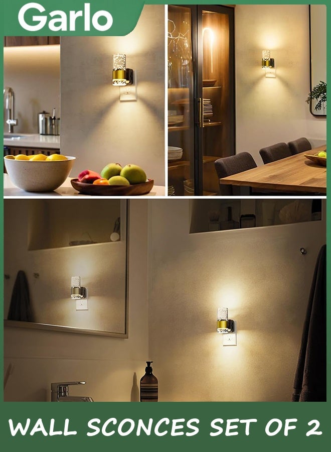 جارلو ضوء ليلي ، ضوء ليلي قابل للتخفيف توصيل إلى الجدار ، 2 حزمة ضوء ليلي أكريليك مع سطوع قابل للتعديل 0-100 LM ، 3000K توصيل ضوء ليلي مع غسق إلى استشعار الفجر ، لمجرد الحمام - Image 5